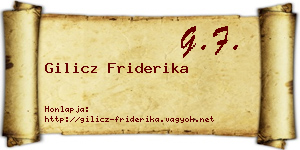 Gilicz Friderika névjegykártya